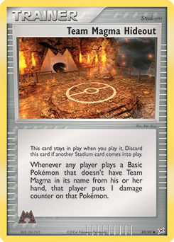Uncommon Pokémon card Team Magma Hideout 83/95 from Ex Team Magma vs Team Aqua expansion