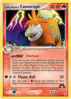 Rare Pokémon card Team Magma's Camerupt 19/95 from Ex Team Magma vs Team Aqua expansion