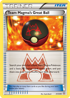 Uncommon Pokémon card Team Magma's Great Ball 31/34 from Double Crisis expansion