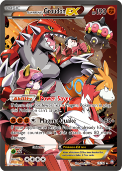 Pokémon EX Pokémon card Team Magma's Groudon EX 15/34 from Double Crisis expansion