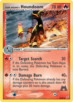 Uncommon Pokémon card Team Magma's Houndoom 34/95 from Ex Team Magma vs Team Aqua expansion