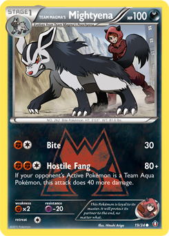 Team Magma's Mightyena 19/34 Pokémon card from Double Crisis for sale at best price