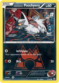 Team Magma's Poochyena 17/34 Pokémon card from Double Crisis for sale at best price
