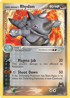 Team Magma's Rhydon 11/95 Pokémon card from Ex Team Magma vs Team Aqua for sale at best price