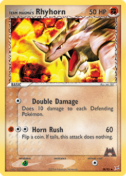 Uncommon Pokémon card Team Magma's Rhyhorn 38/95 from Ex Team Magma vs Team Aqua expansion