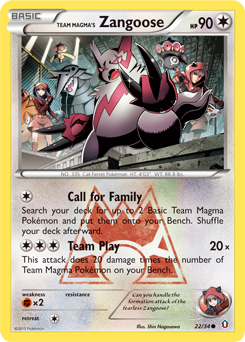 Team Magma's Zangoose 22/34 Pokémon card from Double Crisis for sale at best price