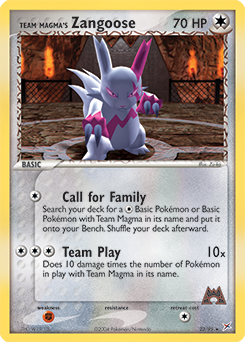 Team Magma's Zangoose 23/95 Pokémon card from Ex Team Magma vs Team Aqua for sale at best price