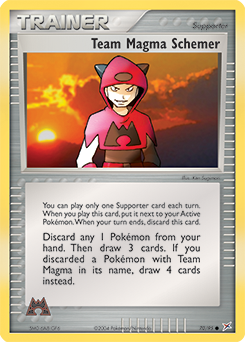 Common Pokémon card Team Magma Schemer 70/95 from Ex Team Magma vs Team Aqua expansion