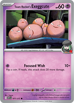 Team Rocket's  exeggcute 77/217 Pokémon card from Ascended Heroes for sale at best price