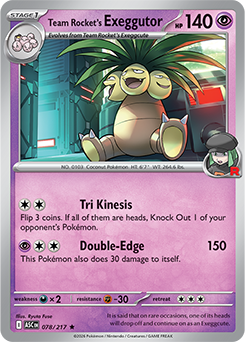 Team Rocket's  exeggutor 78/217 Pokémon card from Ascended Heroes for sale at best price