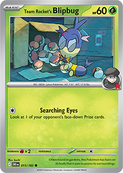 Common Pokémon card Team Rocket's Blipbug 15/182 from Destined Rivals expansion