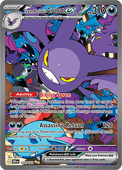 Special illustration rare Pokémon card Team Rocket's Crobat ex 234/182 from Destined Rivals expansion