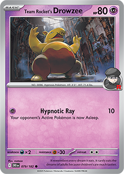Common Pokémon card Team Rocket's Drowzee 79/182 from Destined Rivals expansion