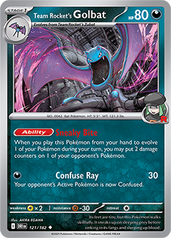 Uncommon Pokémon card Team Rocket's Golbat 121/182 from Destined Rivals expansion