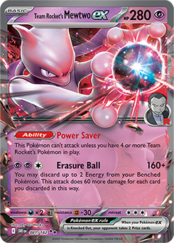 Double rare Pokémon card Team Rocket's Mewtwo ex 81/182 from Destined Rivals expansion