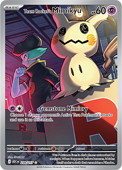 Carte Pokémon Illustration rare Mimiqui de la Team Rocket 238/217 de la série Héros Transcendants