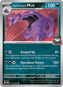 Uncommon Pokémon card Team Rocket's Muk 124/182 from Destined Rivals expansion