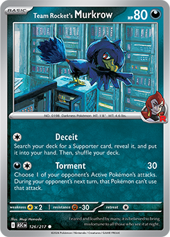 Team Rocket's Murkrow 126/217 Pokémon card from Ascended Heroes for sale at best price