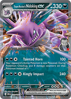 Double rare Pokémon card Team Rocket's Nidoking ex 119/182 from Destined Rivals expansion