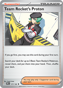 Uncommon Pokémon card Team Rocket's Proton 177/182 from Destined Rivals expansion