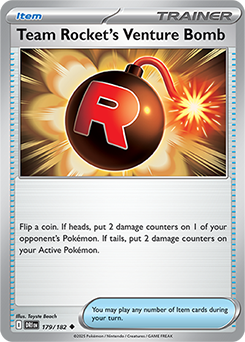 Uncommon Pokémon card Team Rocket's Venture Bomb 179/182 from Destined Rivals expansion