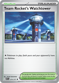Carte Pokémon Peu commune Tour d'Observation de la Team Rocket 210/217 de la série Héros Transcendants