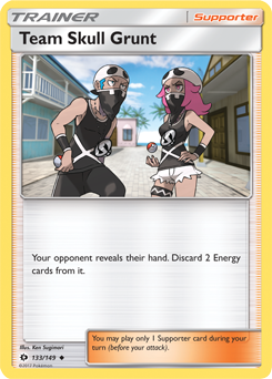 Uncommon Pokémon card Team Skull Grunt 133/149 from Sun & Moon expansion