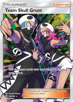 Full Art Trainer Pokémon card Team Skull Grunt 149/149 from Sun & Moon expansion
