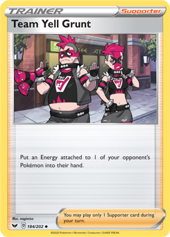 Team Yell Grunt 184/202 Pokémon card from Sword & Shield for sale at best price