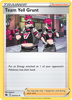 Uncommon Pokémon card Team Yell Grunt 067/073 from Champion s Path expansion