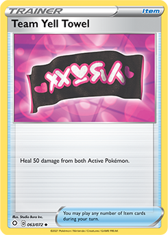 Uncommon Pokémon card Team Yell Towel 063/072 from Shining Fates expansion