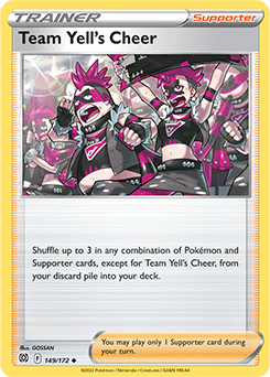 Uncommon Pokémon card Team Yell's Cheer 149/172 from Brilliant Stars expansion
