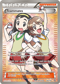 Full Art Trainer Pokémon card Teammates 160/160 from Primal Clash expansion