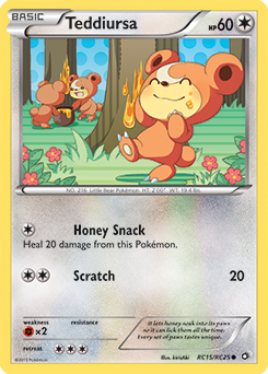 Common Pokémon card Teddiursa RC15/RC25 from Legendary Treasures expansion