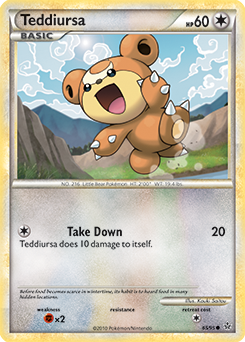Common Pokémon card Teddiursa 65/95 from Unleashed expansion