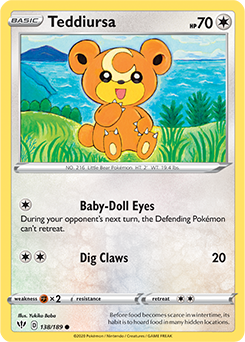 Teddiursa 138/189 Pokémon card from Darkness Ablaze for sale at best price