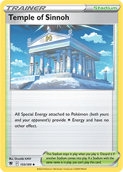 Uncommon Pokémon card Temple of Sinnoh 155/189 from Astral Radiance expansion