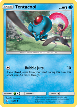 Tentacool 40/214 Pokémon card from Unbroken Bonds for sale at best price