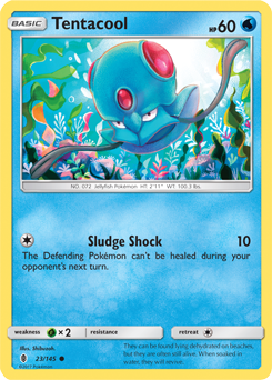 Common Pokémon card Tentacool 23/145 from Guardians Rising expansion