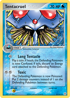 Uncommon Pokémon card Tentacruel 51/101 from Ex Hidden Legends expansion