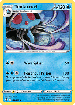 Uncommon Pokémon card Tentacruel 27/203 from Evolving Skies expansion