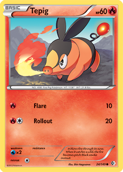 Tepig 24/149 Pokémon card from Boundaries Crossed for sale at best price