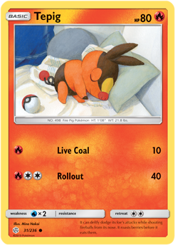 Tepig 31/236 Pokémon card from Cosmic Eclipse for sale at best price