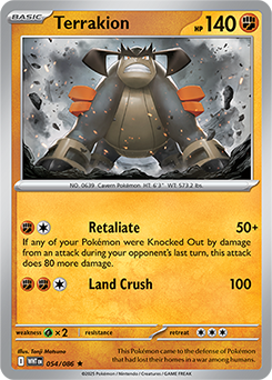 Rare Pokémon card Terrakion 54/86 from White Flare expansion