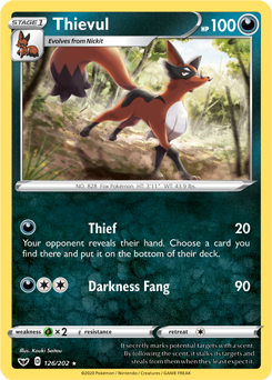 Thievul 126/202 Pokémon card from Sword & Shield for sale at best price