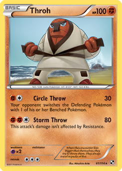 Rare Pokémon card Throh 61/114 from Black & White expansion