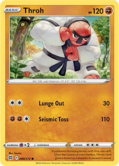 Common Pokémon card Throh 080/172 from Brilliant Stars expansion