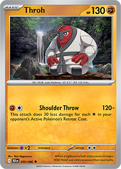 Uncommon Pokémon card Throh 50/86 from Black Bolt expansion