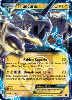 Thundurus EX 38/116 Pokémon card from Plasma Freeze for sale at best price