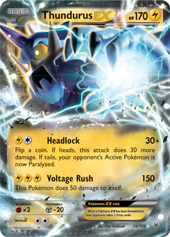 Thundurus EX 26/108 Pokémon card from Roaring Skies for sale at best price